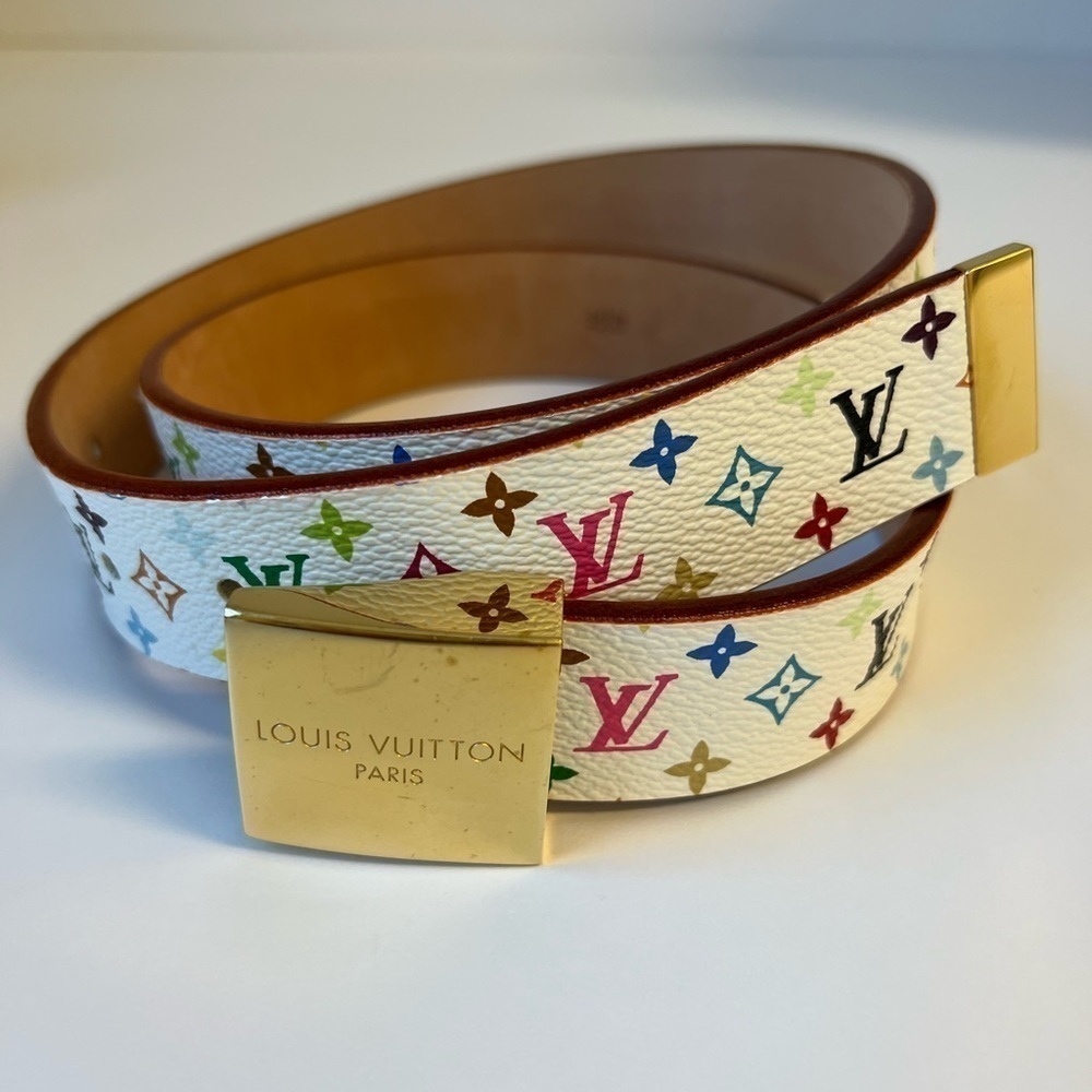 - Louis Vuitton - Murakami Rainbow Monogram Belt. Pristine Condition.